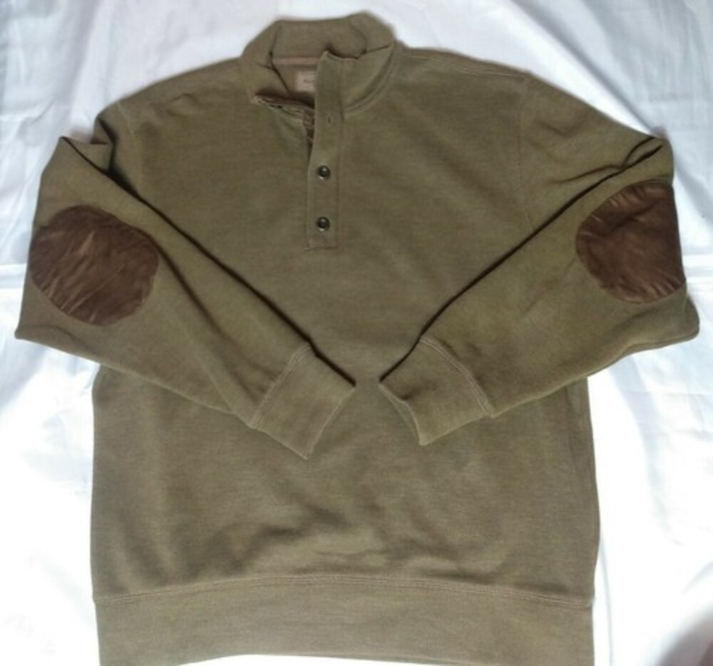 Clearwater Outfitter 1/4 Zip Button Sweater Long Sleeve Pullover large green